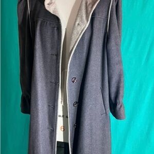Stylish Gray Coat with Hood